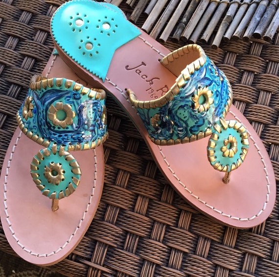 Authentic Jack Rogers hand painted with a Lilly Pulitzer