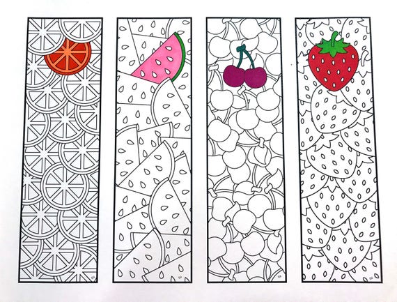 fruit bookmarks pdf zentangle coloring page zentangle designs