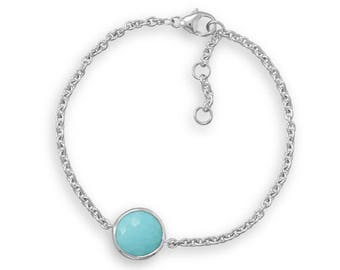 Freeform Faceted Turquoise Bracelet