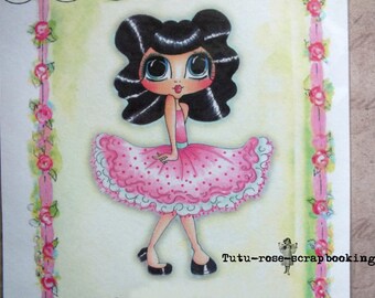 buffer clear little girl young girl eyes cardmaking scrapbooking pinup tattoo betty loo album card fiftys