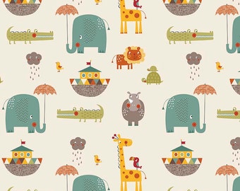 Giraffe Crossing 2 Main Cream by Riley Blake Designs - Noahs Arc Animals - Quilting Cotton Fabric - choose your cut