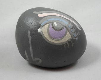Look Into My Eye..Hand Painted Rock Paperweight