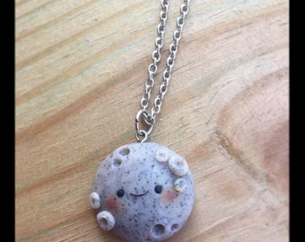Kawaii Polymer Clay Moon Necklace