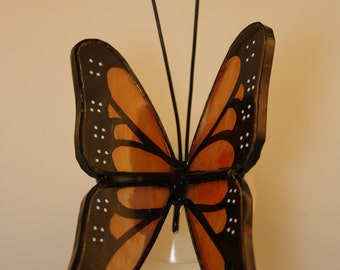 Monarch Butterfly Stained Glass Suncatcher Hand-Painted - Made to Order (MON001)