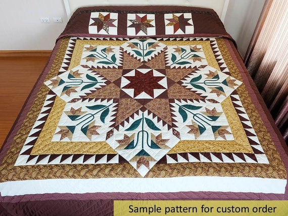 Homemade Quilts For Sale >> Patchwork quilts Feather Star Quilt King Size Quilts Amish Homemade Quilts For Sale >> Patchwork quilts Feather Star Quilt King Size Quilts Amish