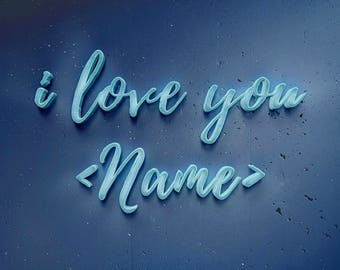 Printable Customized Calligraphic Light Lettering