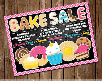 Bake Sale Flyer Bake Sale Invitation School Fundraiser