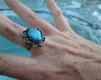 Turquoise and Sterling Silver Ring Size 7