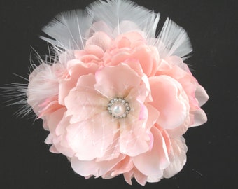 Pink Bridal Flower Hair Clip Wedding Hair Clip Wedding Accessory Peony Hair Clip Bridal Accessory