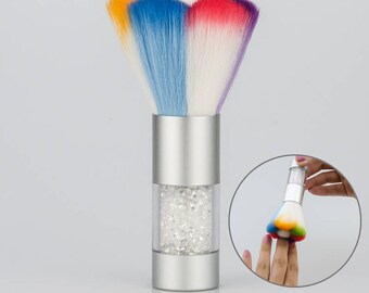 Colorful Dust Powder Glitter Remover Cleaner Brush Soft Rhinestones Crystal Makeup Foundation Acrylic Nail Art Polish Manicure