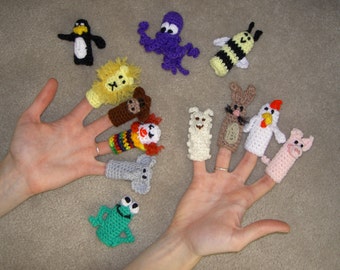 Fun Finger Puppets by the Dozen PDF Crochet Pattern