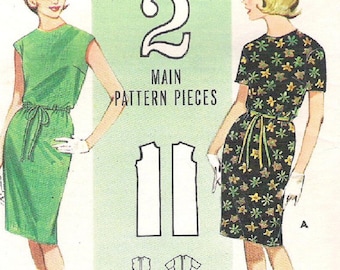 Vintage 1960s Sewing Pattern for Misses' Shift Quick 'N Easy - Miss Size 12, Bust 32, Butterick 3026 - Vintage 1960s