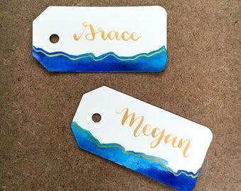 Small watercolor tags / place cards for weddings, events, and gift wrapping