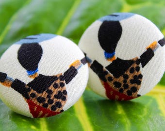 Kenyan button earrings- medium size 45
