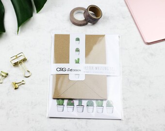 Cactus Letter Writing Set | Snailmail Penpals Stationery