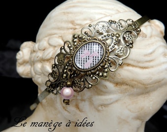 Vintage "the bow"bronze metal filigree headband