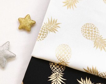 Pineapple Pattern 20s Cotton Oxford Fabric by Yard - 2 Colors Selection