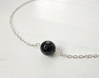 Onyx stone necklace black onyx necklace minimalist chain necklace chain choker necklace for women