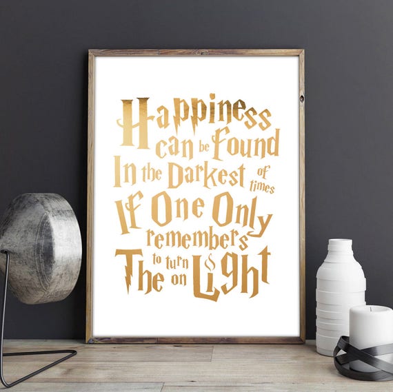 Harry Potter Wall Art Gold Foil Print Harry Potter Quote