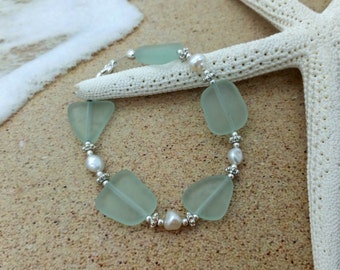 Sea Glass Bracelet, Sea Glass Jewelry Seaglass Bracelet Wedding Jewelry Wedding Bracelet Bridal Bracelet Bridesmaid Bracelet Beach Glass 028