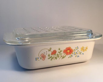 Vintage Corningware Wildflowerdish with Bubble lid
