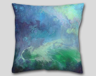 Designer throw pillow Teal turquoise blue green Home decor