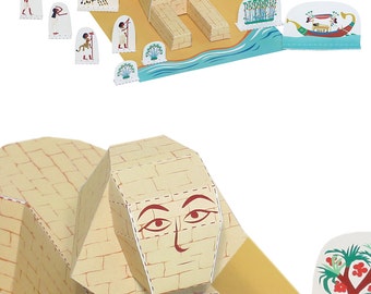 Sphinx Paper Toy - Paper Toy - DIY Paper Craft Kit - 3D Model Paper Figure