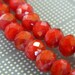 SPECIAL DEAL - Deep Red Pearl Luster Faceted Glass Abacus Beads - Plated Luster Abacus Rondelle Glass Beads - 35 Beads Per Order