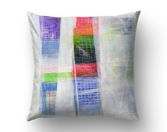 Multicolor Pillows, Abstract Art Pillow, Pillow Covers 26x26, Pillow Cases 20x20, Abstract Pillows. MS037