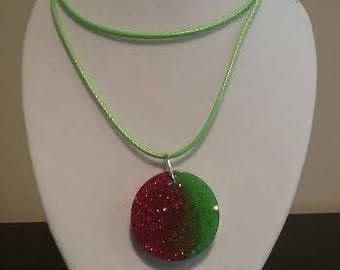 Red and Green Circle Christmas Pendant