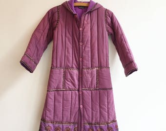 Vintage deadstock kids clothing indian cotton quilted coat jacket girls
