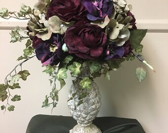 Pineapple candlestick silk floral