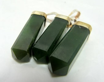3 Piece Nephrite Jade Necklace , Nephrite Pendant , Nephrite Jewellry Size 30*5mm