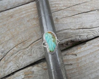 ON SALE Turquoise ring handmade and signed in sterling silver 925