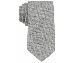 Grey Herringbone Wool Tie.Grey Wool Tie.Mens Wool Tie.Rustic Wedding.