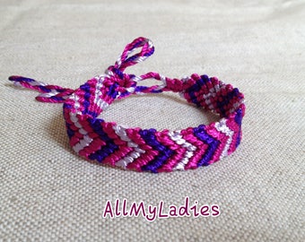 Gray purple pink Friendship Bracelet (No E3)