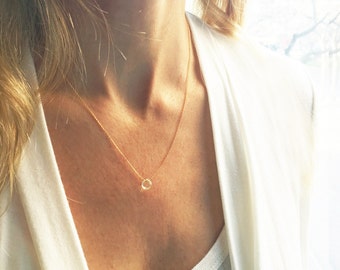 Crystal necklace, April Birthstone, Gold Crystal Necklace, Rock Crystal, Clear Birthstone, Clear Stone