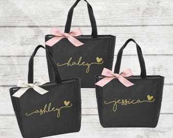 Bridesmaid Tote Bags, Maid of Honor Tote, Personalized Bridesmaid Bags, Bridal Party Bridesmaid Gifts (BR036)