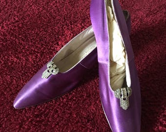 Luscious Purple Edwardian Satin Pumps