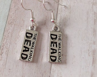 Fandom earrings, zombie earrings, zombie jewellery, fandom jewelry, gifts for her, horror earrings, horror jewelry, gothic earrings