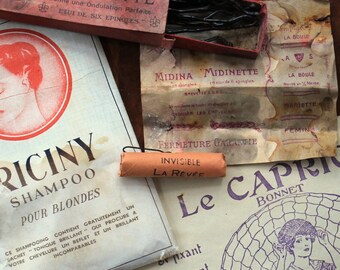 mix lot of antique french hairstyling items from the early 1900