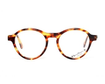 brown tortoise vintage eyeglasses - James Dean round glasses - preppy panto model for him and her - clear lenses optional - albin