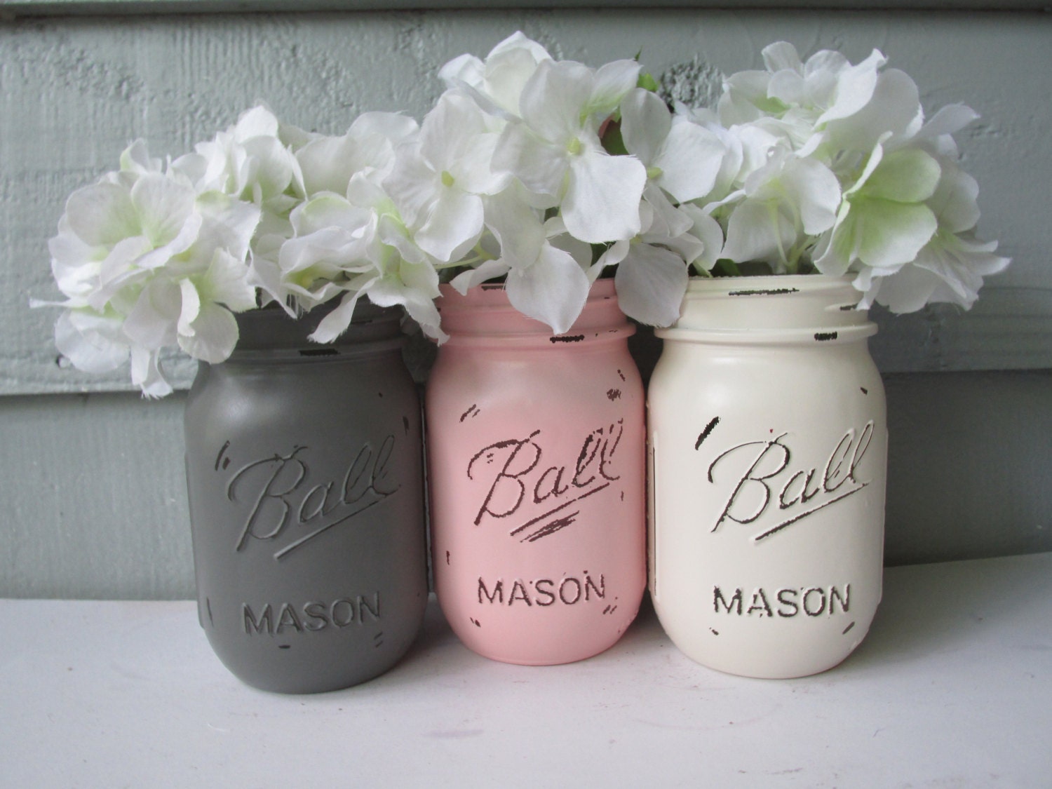 Painted And Distressed Ball Mason Jars Light Pale Pastel   Il Fullxfull.621866568 J4y6 