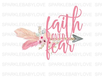 Faith over fear, DIY iron on,Sublimation transfer, Ready to Press, Iron on Ready, htv printed, Thankful and blessed, Iron on Transfer