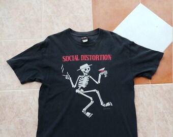 SOCIAL DISTORTION Original 1996 Vintage Merchandise Giant Label Rock n Roll Mike Ness