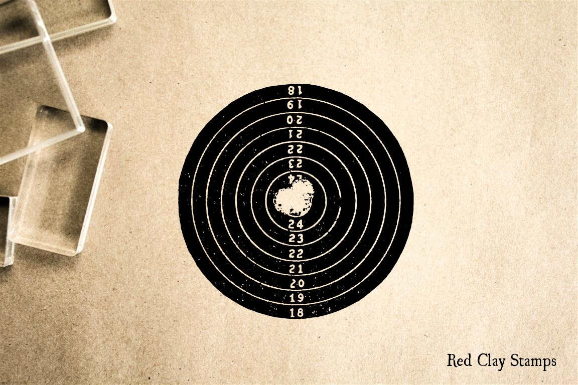Shooting Target Rubber Stamp 2 x 2 inches