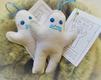 Felt Yeti hanging decoration