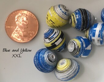 BlueAndYellowPaperBeads