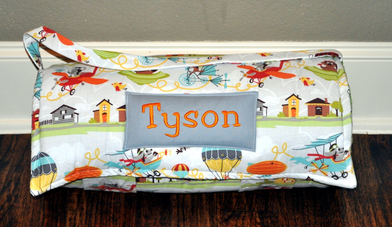 Nap Mat Monogrammed Little Flyer Animals Nap Mat with a