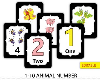 number flashcards etsy
